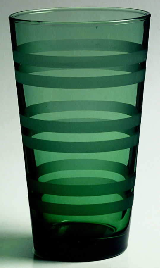Geometrix Green (Frosted) Cooler by Libbey Glass Company-1