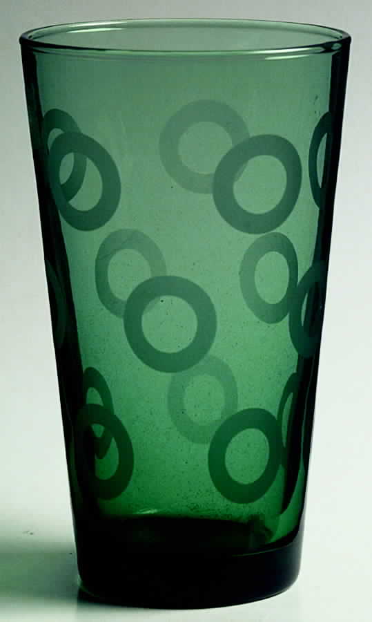 Geometrix Green (Frosted) Cooler by Libbey Glass Company-1