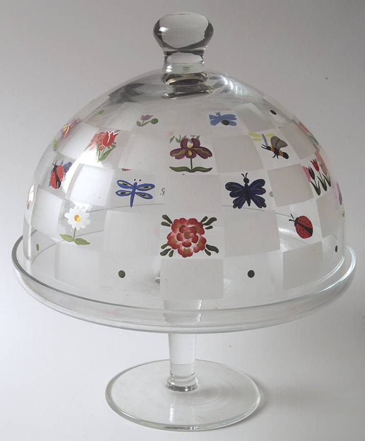 Nature's Splendor Cake Stand-High 10"Diameter W/Dome by Lenox-1