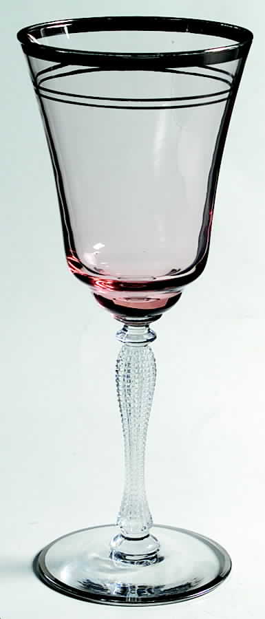 Vesta Pink Water Goblet by Libbey Glass Company-1