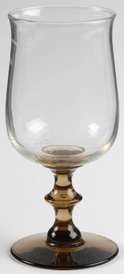 Tulip Brown Water Goblet by Libbey Glass Company-1