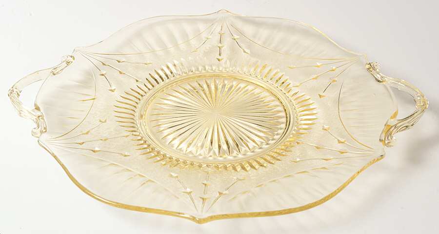 Dart Yellow Handled Cake Plate by Lancaster-1