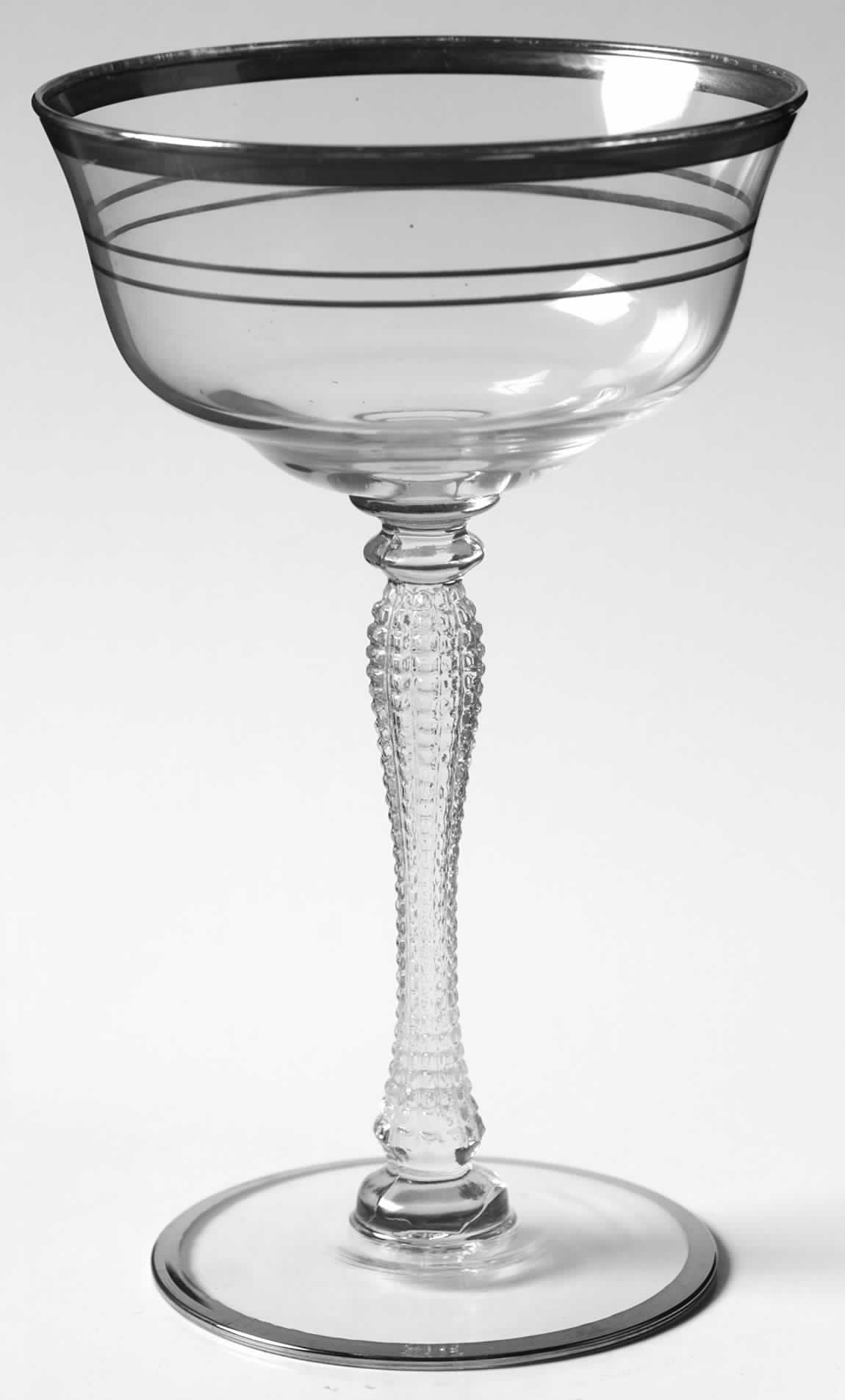 Vesta Platinum (Non Optic) Champagne/Tall Sherbet by Libbey Glass Company-1