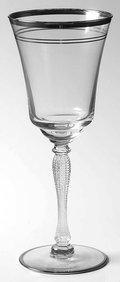 Vesta Platinum (Non Optic) Water Goblet by Libbey Glass Company-1