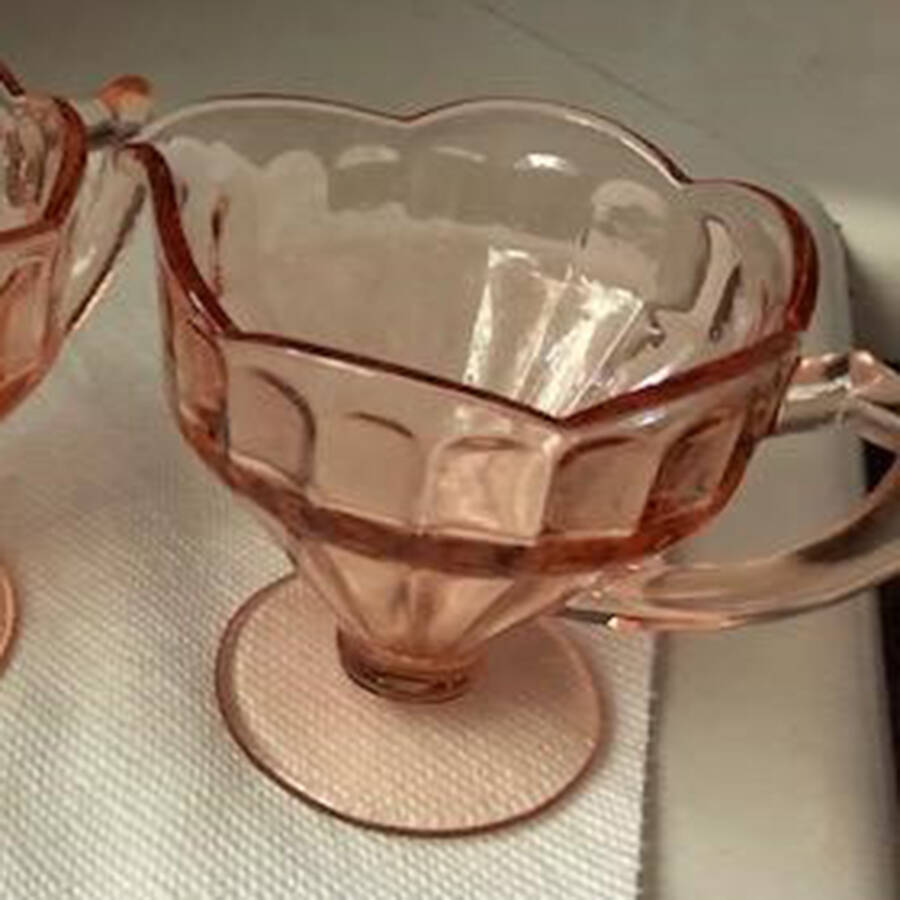 Bamboo Optic Scalloped Pink Creamer by Liberty Works-1