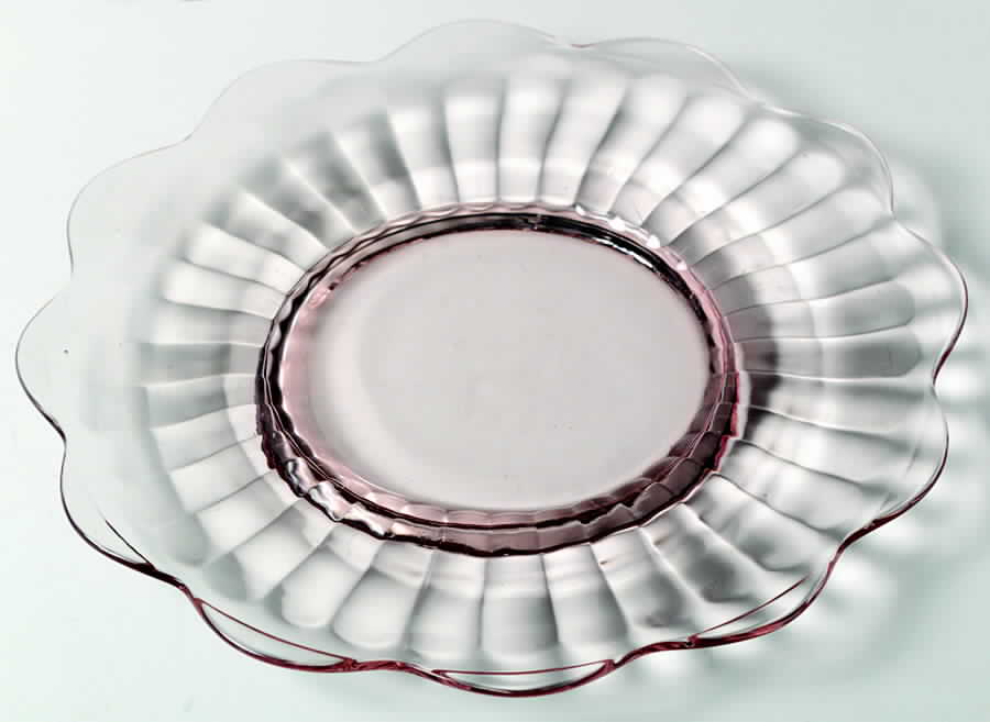 Bamboo Optic Scalloped Pink Luncheon Plate by Liberty Works-1