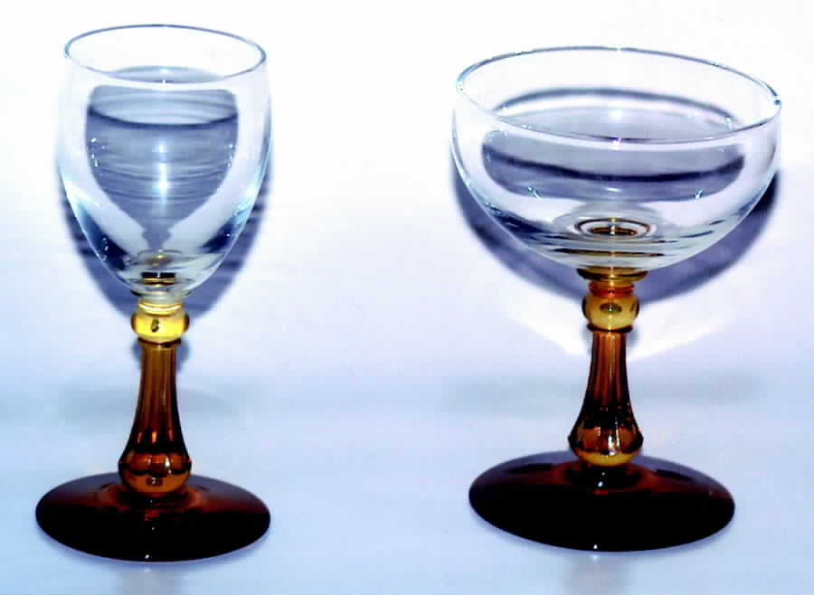 Columbian Amber Wine Glass by Libbey Glass Company-1
