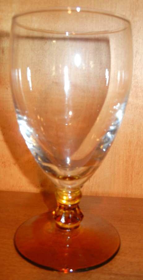 Columbian Amber Water Goblet by Libbey Glass Company-1