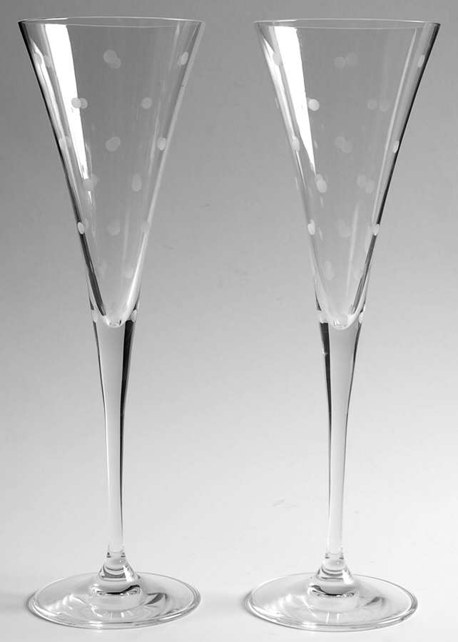 Larabee Dot (Set of 2) Trumpet Fluted Champagne by Lenox-1