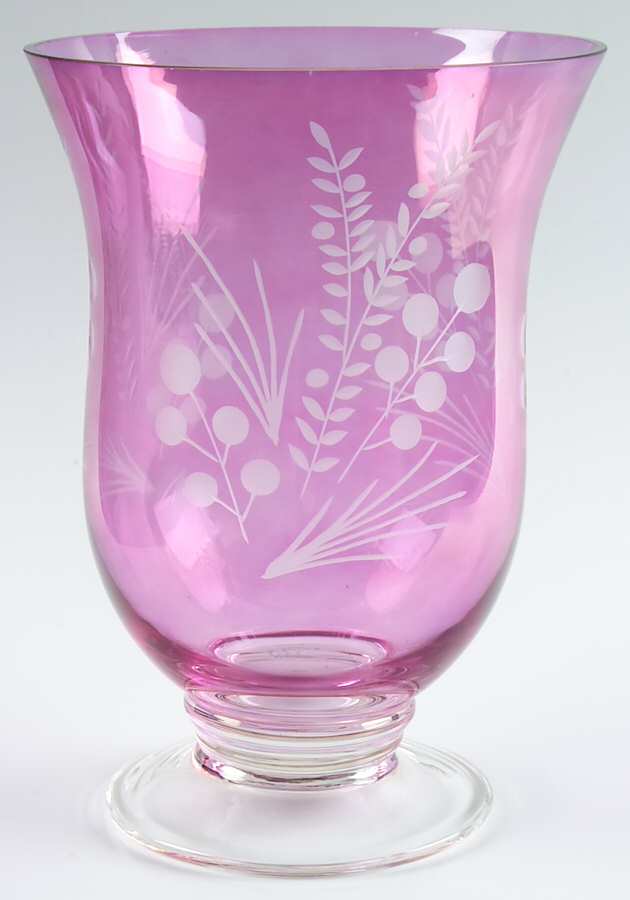 Etchings Cranberry 1 Piece Open Hurricane/Vase by Lenox-1