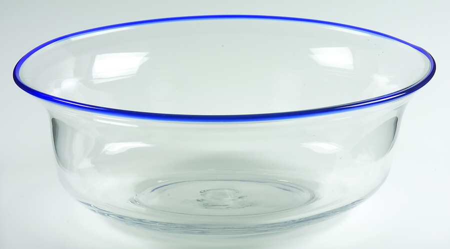 Brook Garden Blue 11" Round Bowl by Ralph Lauren Crystal-1