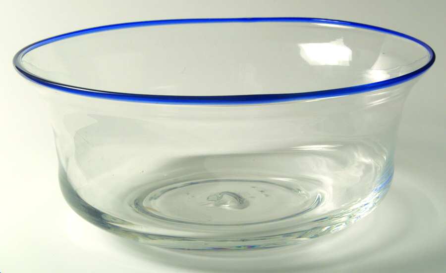 Brook Garden Blue 11" Round Bowl by Ralph Lauren Crystal-1