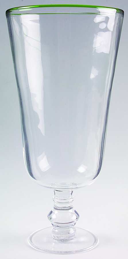 Brook Garden Green 1 Piece Open Hurricane/Vase by Ralph Lauren Crystal-1