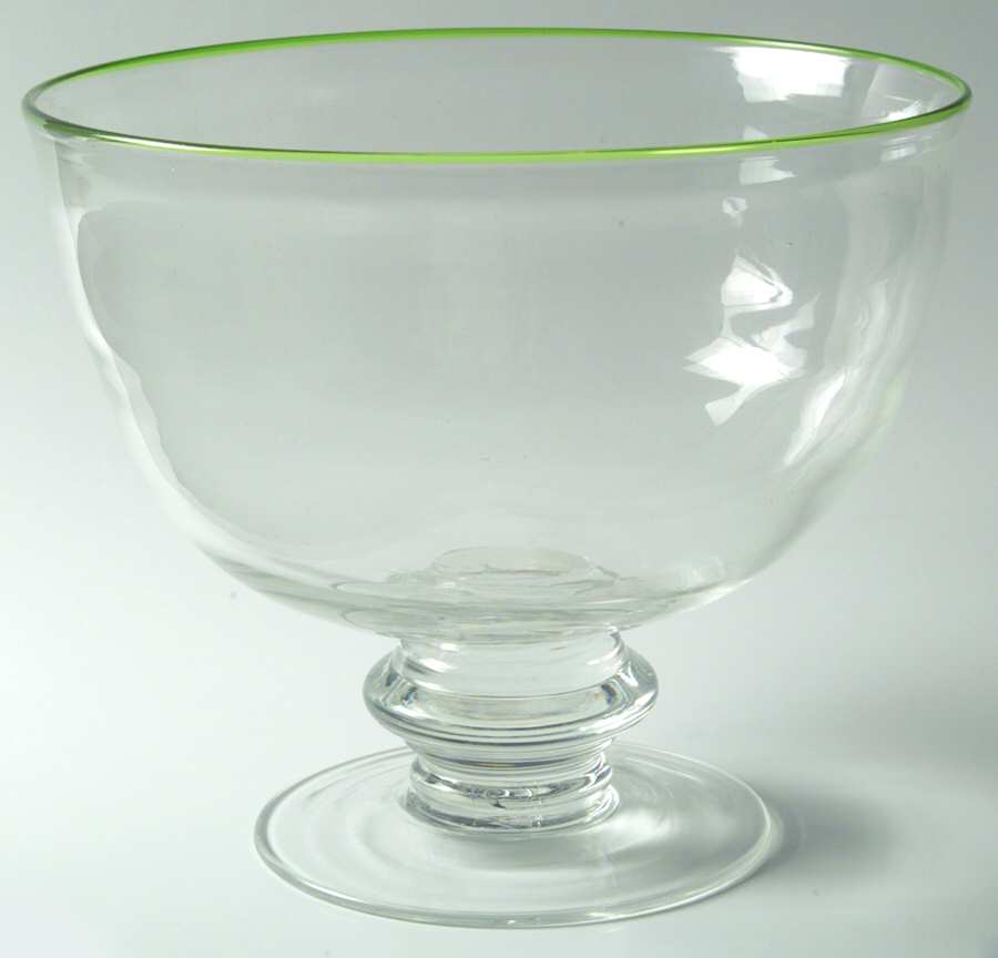 Brook Garden Green 9" Footed Bowl by Ralph Lauren Crystal-1
