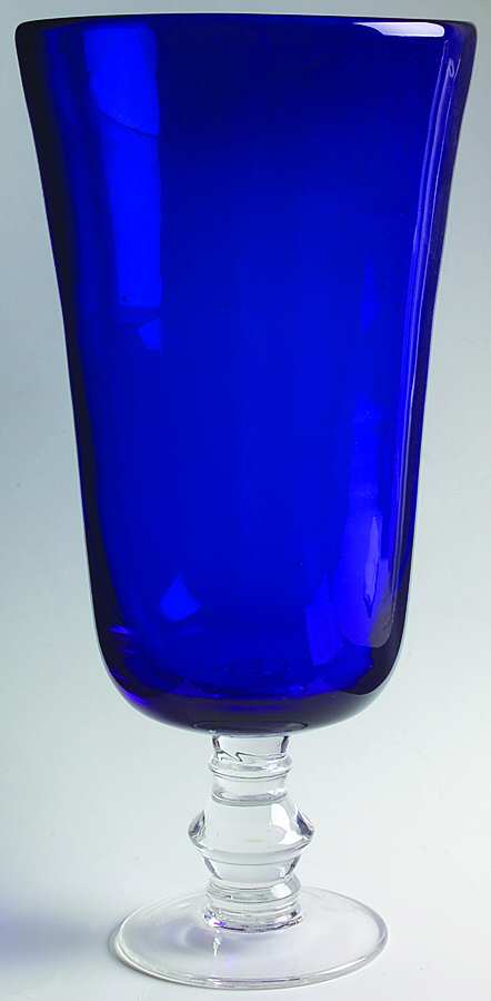 Brook Garden Cobalt 1 Piece Open Hurricane/Vase by Ralph Lauren Crystal-1