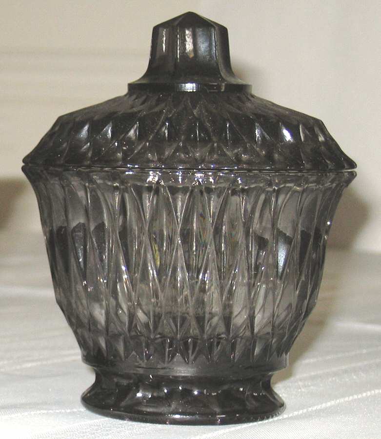 LRS45 Smoke Sugar Bowl & Lid by Libbey Glass Company-1