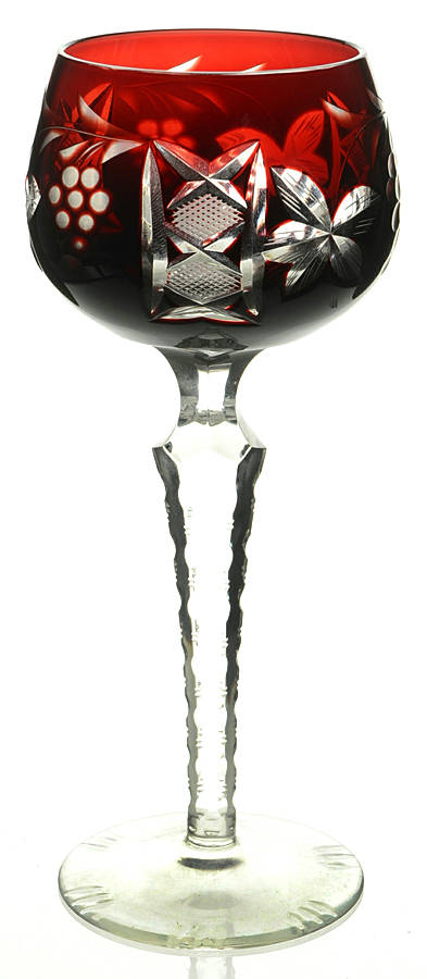 LA15 (3 Cut Foot) Ruby Tall Hock Wine by Lausitzer-1