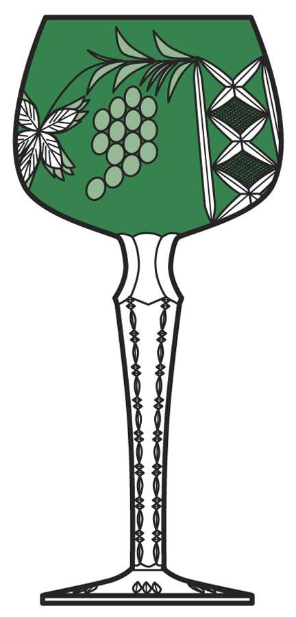 LA15 (3 Cut Foot) Green Water Goblet by Lausitzer-1