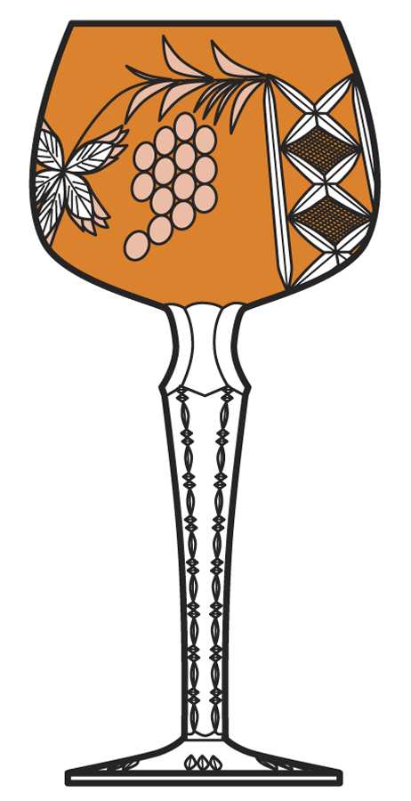 LA15 (3 Cut Foot) Orange Water Goblet by Lausitzer-1