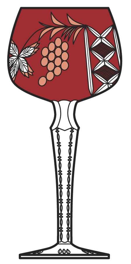 LA15 (3 Cut Foot) Ruby Water Goblet by Lausitzer-1