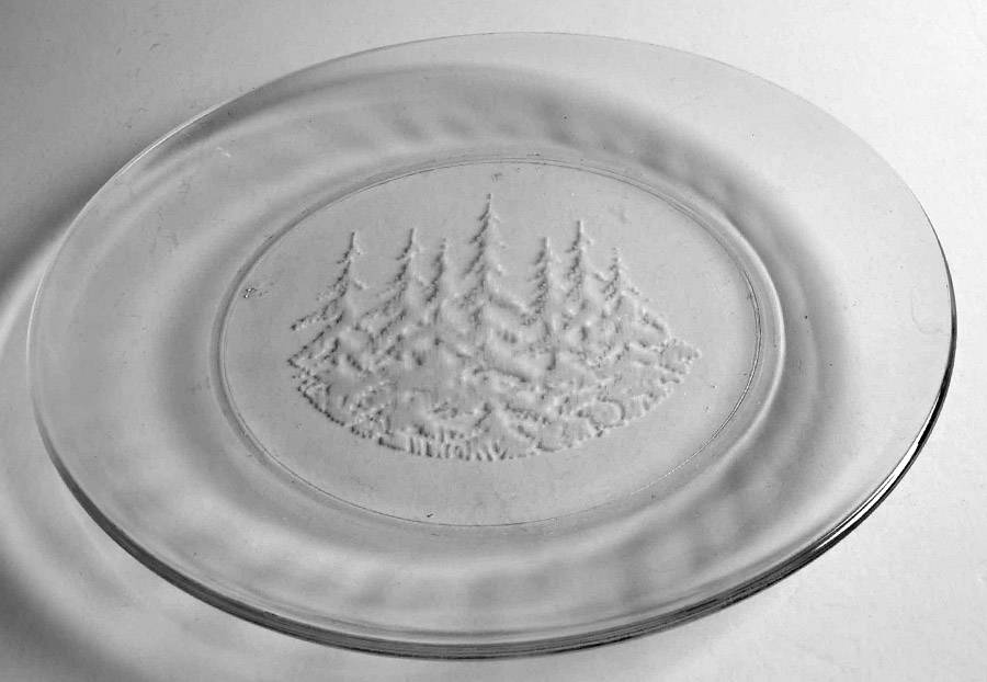 Frosty Pines 8" Salad Plate by Libbey Glass Company-1