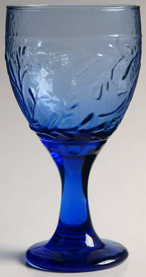 Garden Vine Blue Water Goblet by Libbey Glass Company-1