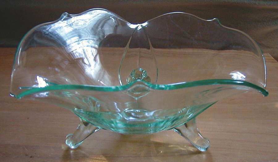 Petal Green 9" Round 3-Toed Crimped Bowl by Lancaster-1