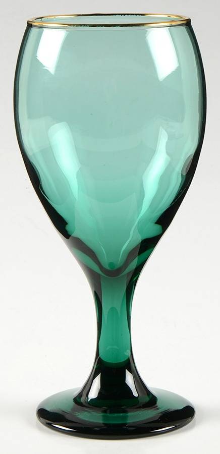 Teardrop Juniper (Gold Trim) Wine Glass by Libbey Glass Company-1
