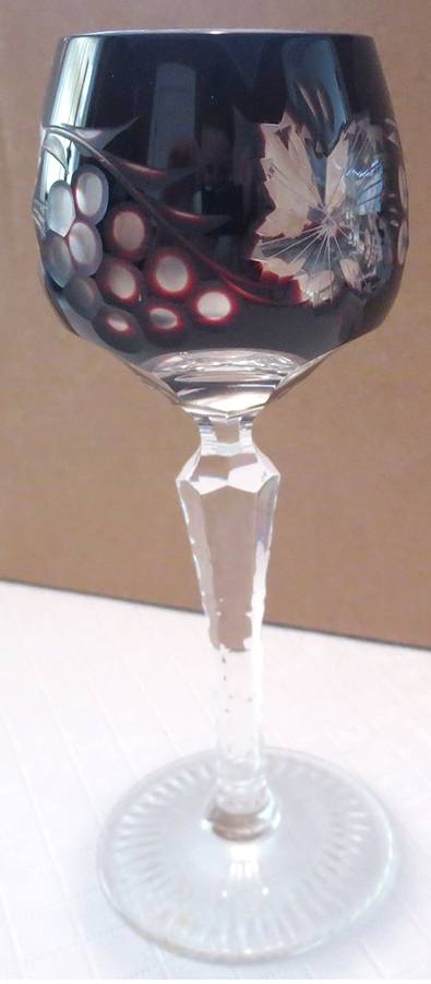 LA16 (Continuous Cut Foot) Ruby Water Goblet by Lausitzer-1