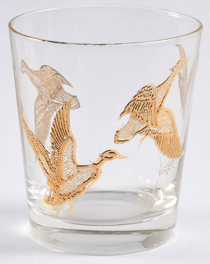 Golden Mallards Double Old Fashioned by Libbey Glass Company-1