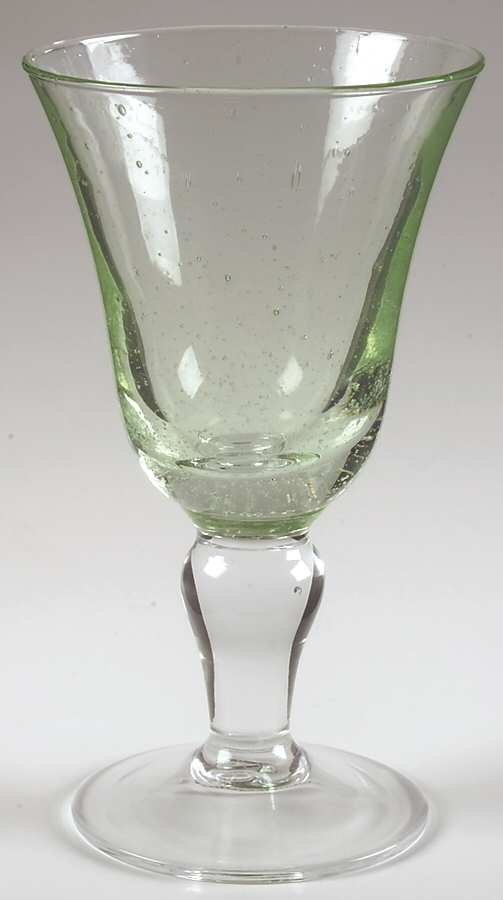 Duet Green Water Goblet by La Verrerie de Biot-1
