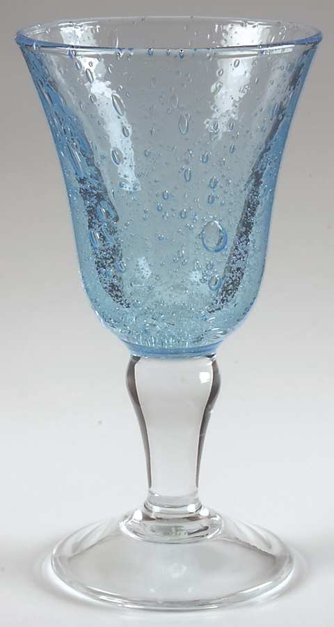 Duet Turquoise Water Goblet by La Verrerie de Biot-1