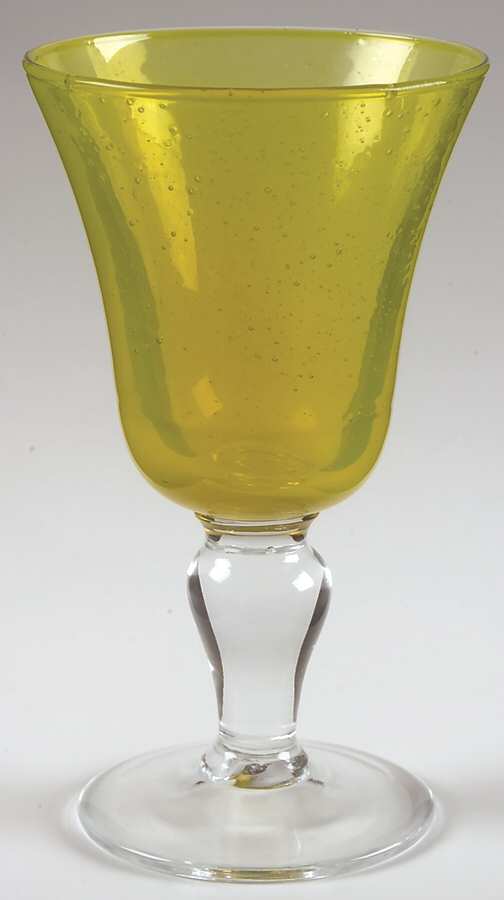 Duet Yellow Water Goblet by La Verrerie de Biot-1
