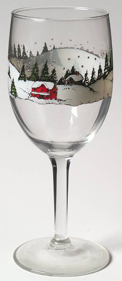 Winter Village Water Goblet by Libbey Glass Company-1