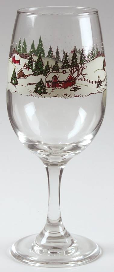 Winter Village Water Goblet by Libbey Glass Company-1