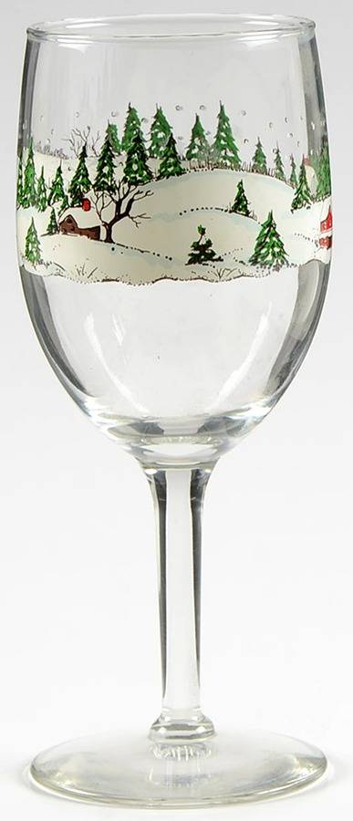 Winter Village Wine Glass by Libbey Glass Company-1
