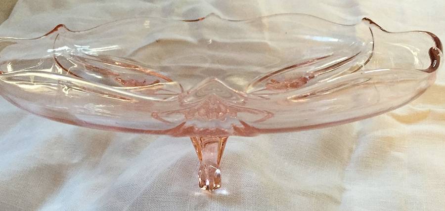 Petal Pink Footed Cake Plate by Lancaster-1