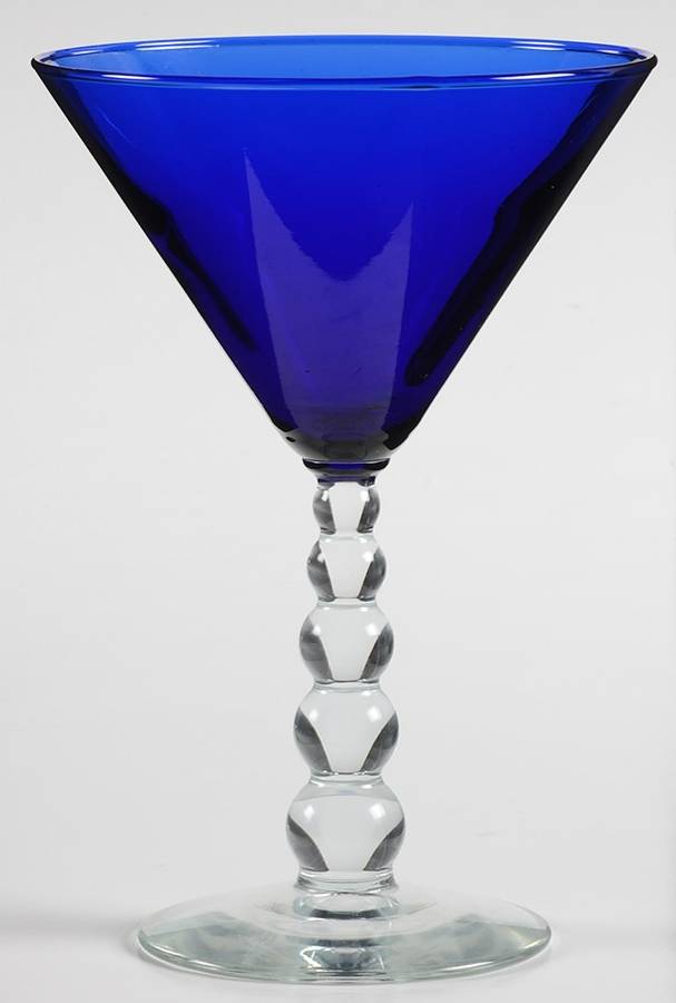 Metropolis Blue (Mediterranean) Martini Glass by Libbey Glass Company-1