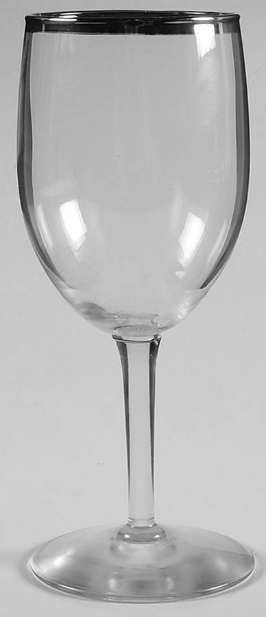 Platinum Elegance Water Goblet by Libbey Glass Company-1