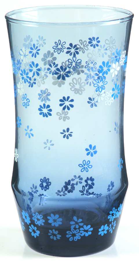 Strawflowers Blue 12 Oz Flat Tumbler by Libbey Glass Company-1