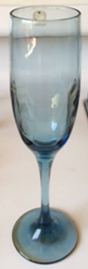 Premiere Blue (Medium) Fluted Champagne by Libbey Glass Company-1