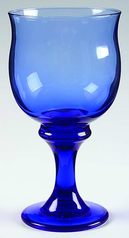 Clarion Mediterranean Blue Water Goblet by Libbey Glass Company-1
