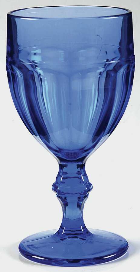 Gibraltar Antique Blue Water Goblet by Libbey Glass Company-1