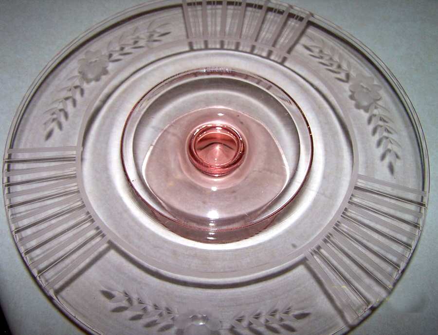 LAC22 Pink Footed Cake Plate by Lancaster-1