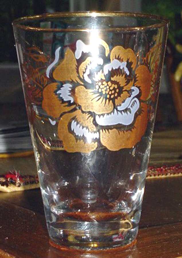 Golden Rose Flat Tumbler by Libbey Glass Company-1