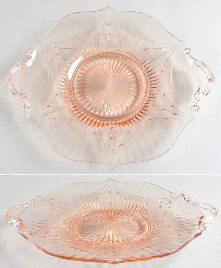Dart Pink Handled Cake Plate by Lancaster-1
