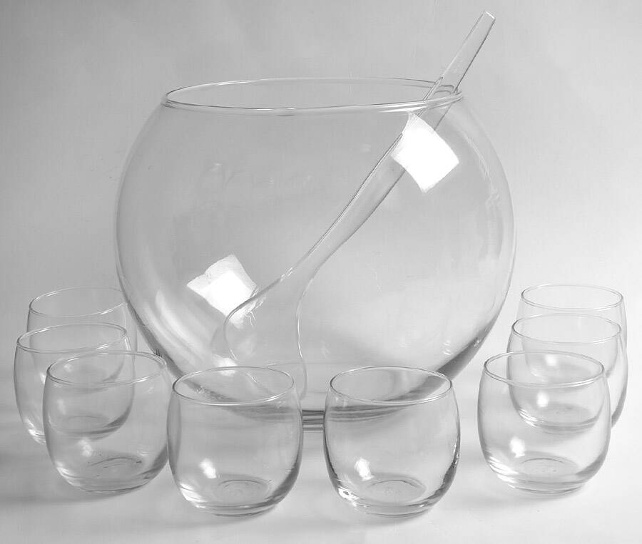 Selene (10 Piece) Punch Set (Bowl, 8 Cups, Stand) by Libbey Glass Company-1