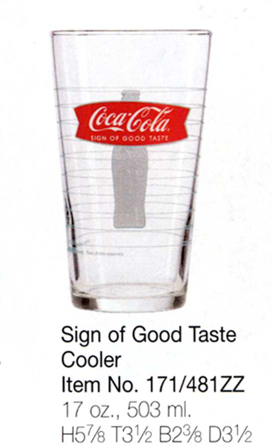 Coca Cola (Decal) Cooler by Libbey Glass Company-1