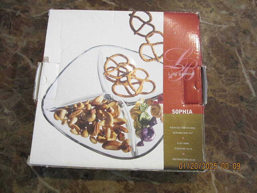 Sophia 9" Square 4 Part Relish by Luigi Bormioli-1
