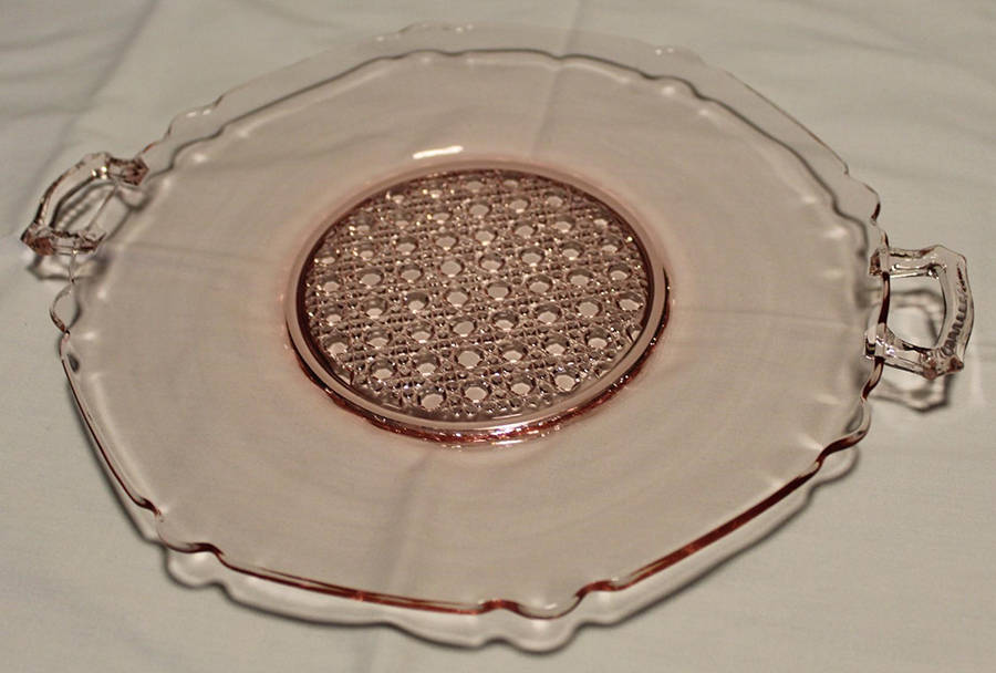 Peaks Pink 11" 2 Handled Plate by Lancaster-1